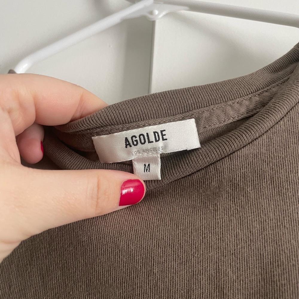 Agolde Brown Short Sleeve Tee Medium - Picture 2 of 5